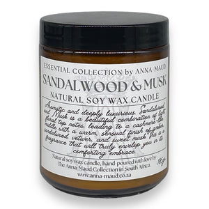 Essential Collection - Natural Soy Wax Candle - Sandalwood and Musk