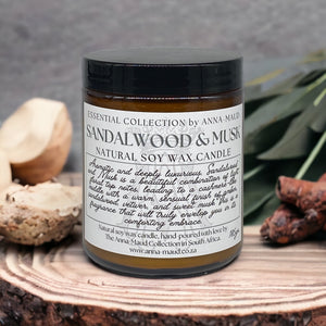 Essential Collection - Natural Soy Wax Candle - Sandalwood and Musk