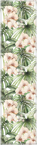 Vinyl Table Runner - 400mm x 1550mm - Orchid and Monstera