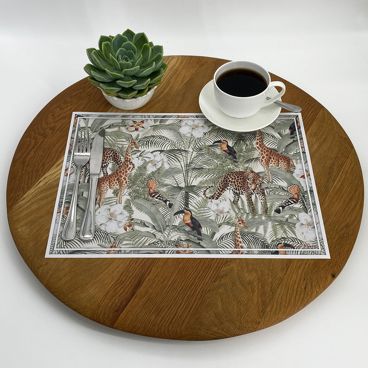 Vinyl Placemats Set of 4 African Safari Natural The AnnaMaud