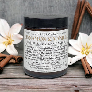 Essential Collection - Natural Soy Wax Candle - Cinnamon and Vanilla