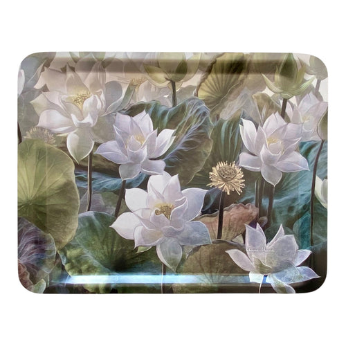 Melamine Rectangular Tray - Lotus Pond