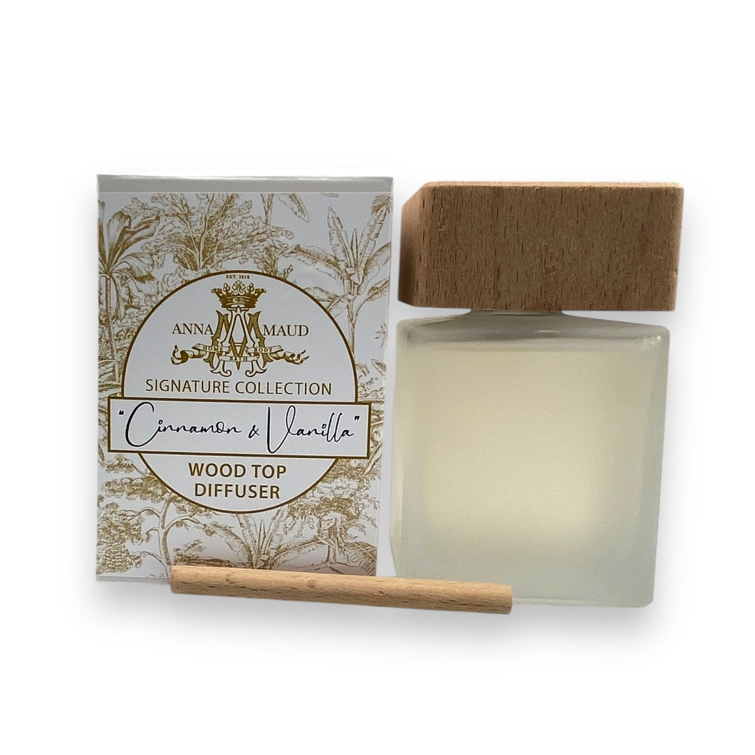 Signature Collection - Wood Top Diffuser - Cinnamon and Vanilla