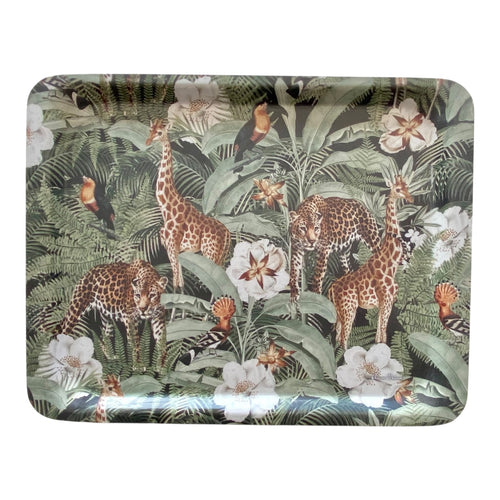 Melamine Rectangular Tray - African Safari - Midnight