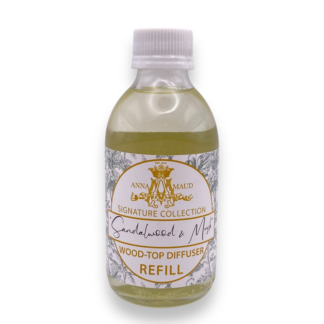 Signature Collection - Wood Top Diffuser REFILL - Sandalwood and Musk
