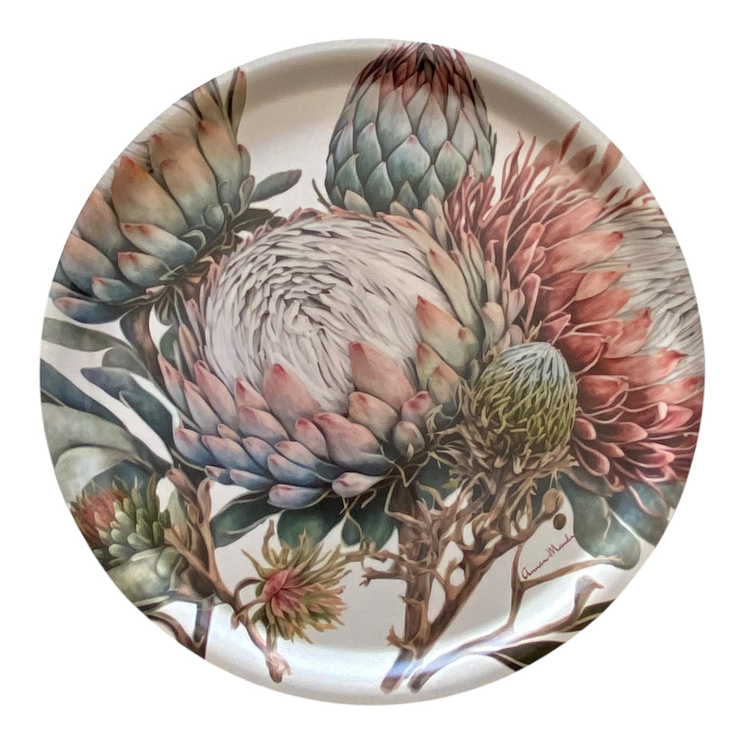 Melamine Round Tray - Protea Cluster