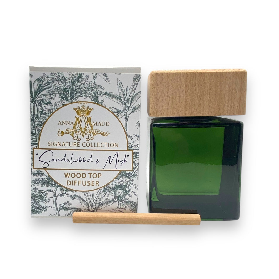 Signature Collection - Wood Top Diffuser - Sandalwood and Musk