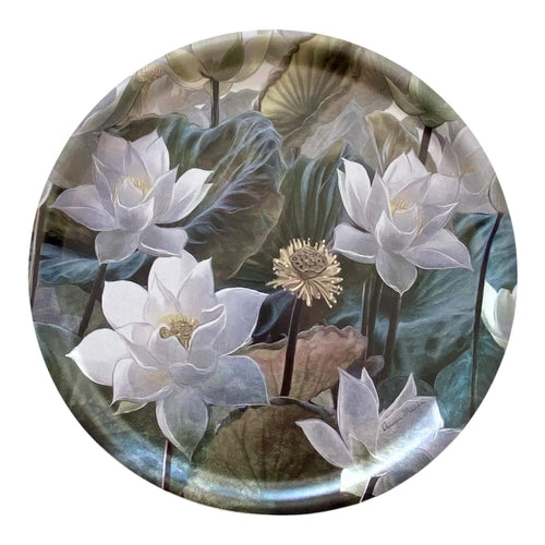 Melamine Round Tray - Lotus Pond