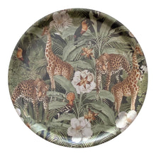 Load image into Gallery viewer, Melamine Round Tray - African Safari - Midnight