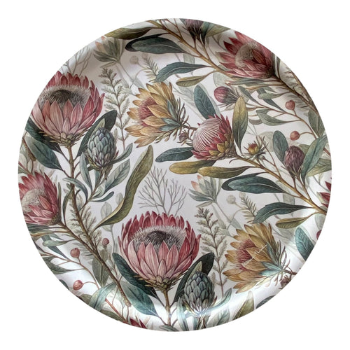 Melamine Round Tray - Protea Bloom