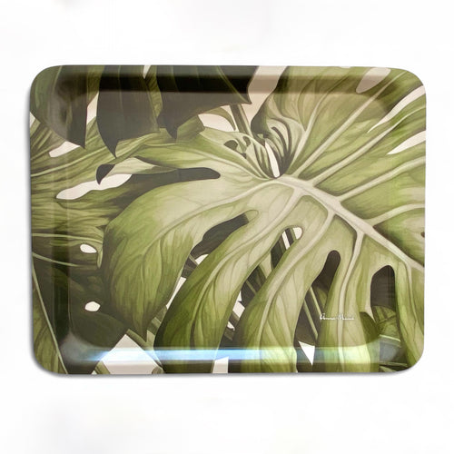 Melamine Rectangular Tray - Monstera