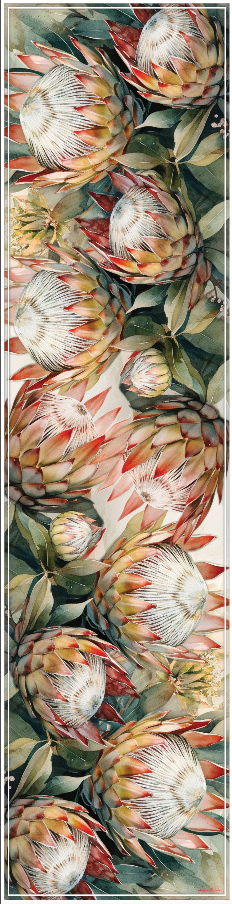 Vinyl Table Runner - 400mm x 1550mm - Protea Bouquet