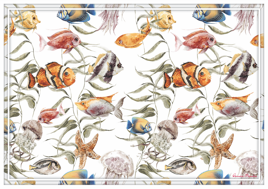 Vinyl Placemats - Set of 4 - Ocean Tides