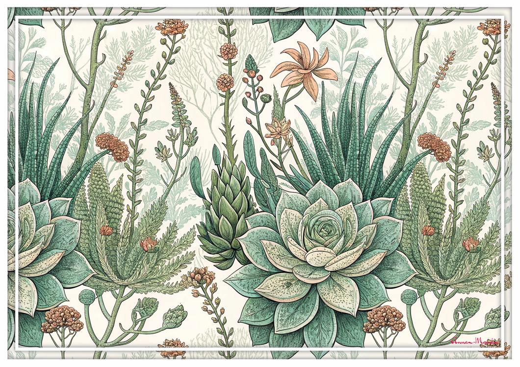 Vinyl Placemats - Set of 4 - Desert Bloom
