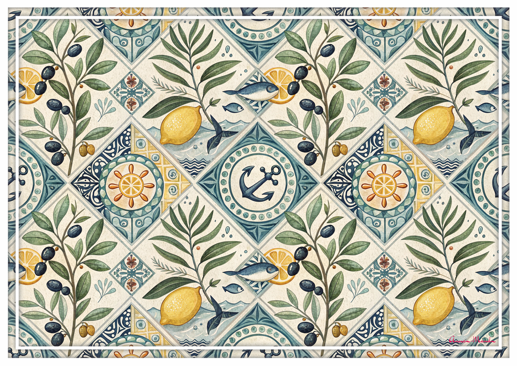 Vinyl Placemats - Set of 4 - Amalfi Coast