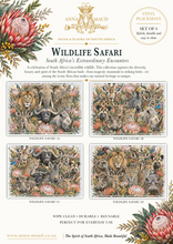 Load image into Gallery viewer, Vinyl Placemats - Fauna &amp; Flora - Wildlife Safari - Set of 4