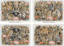 Load image into Gallery viewer, Vinyl Placemats - Fauna &amp; Flora - Wildlife Safari - Set of 4