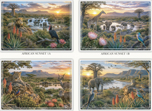 Load image into Gallery viewer, Vinyl Placemats - Fauna &amp; Flora - African Sunset - Set of 4