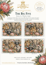 Load image into Gallery viewer, Vinyl Placemats - Fauna &amp; Flora - The Big Five - Set of 4