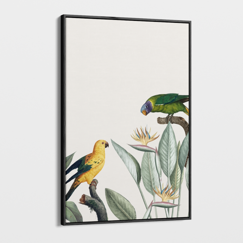 Canvas Wall Art - Vintage - Tropical Birds 1
