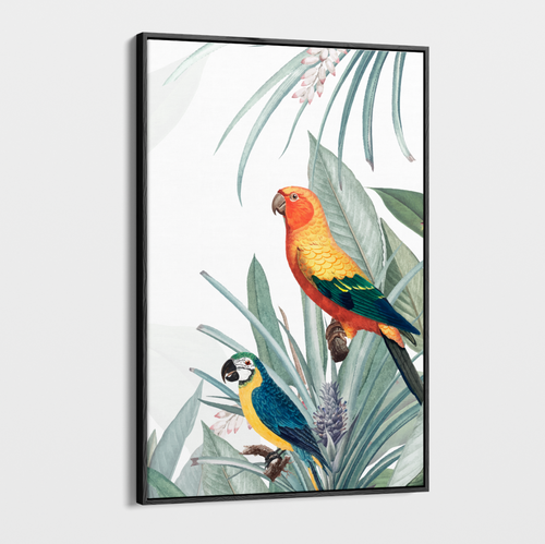 Canvas Wall Art - Vintage - Tropical Birds 4B