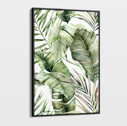Canvas Wall Art - Tropical Leaves 1A