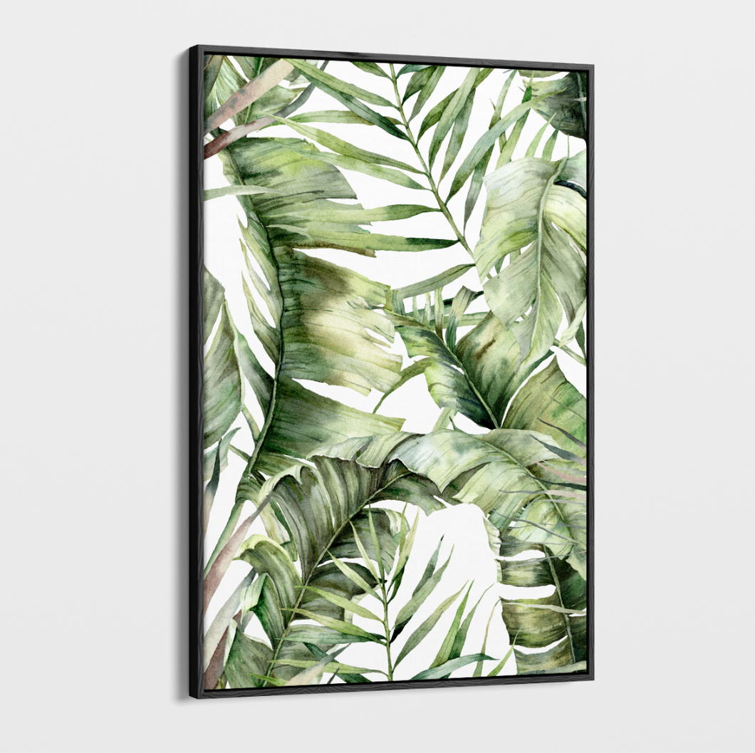 Canvas Wall Art - Tropical Leaves 1B