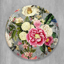 Load image into Gallery viewer, Enchanted Garden Round Tray - Grey Linen