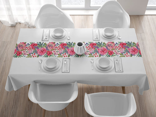 Textile Table Runner - Proteas and Roses