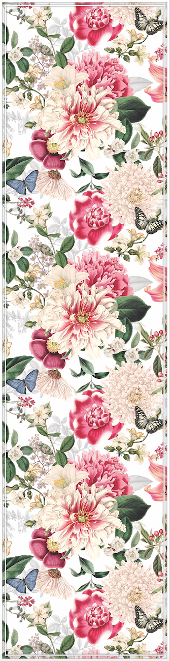 Vinyl Table Runner - 400mm x 1550mm - Enchanted Garden - White