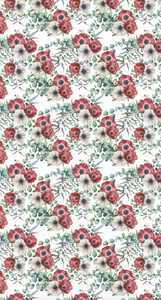 Tablecloth - Anemone - White and Red