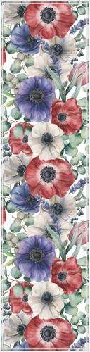 Vinyl Table Runner - 400mm x 1550mm - Anemone - Multi-Colour