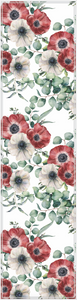 Vinyl Table Runner - 400mm x 1550mm - Anemone - White and Red