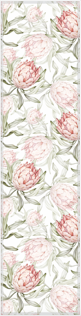 Vinyl Table Runner - 400mm x 1550mm - Sugarbush - White