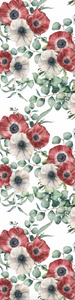 Textile Table Runner - Anemone - White and Red