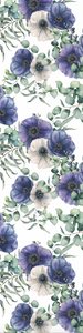 Textile Table Runner - Anemone - White and Purple