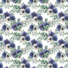 Load image into Gallery viewer, Tablecloth - Anemone - White and Purple