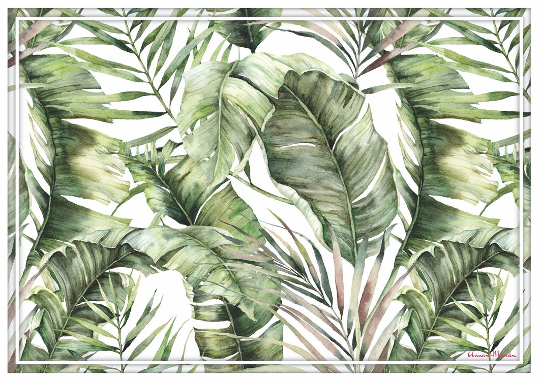 Vinyl Placemats - Set of 4 - Tropical Leaves