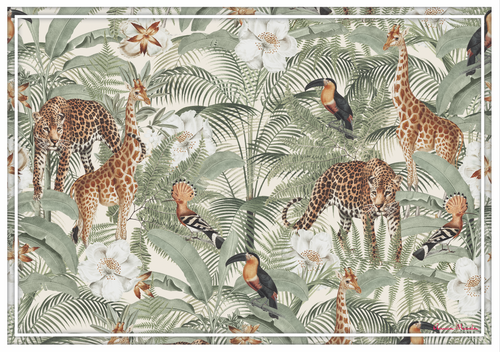 Vinyl Placemats - Set of 4 - African Safari - Natural