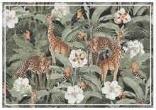 Load image into Gallery viewer, Vinyl Placemats - Set of 4 - African Safari - Midnight