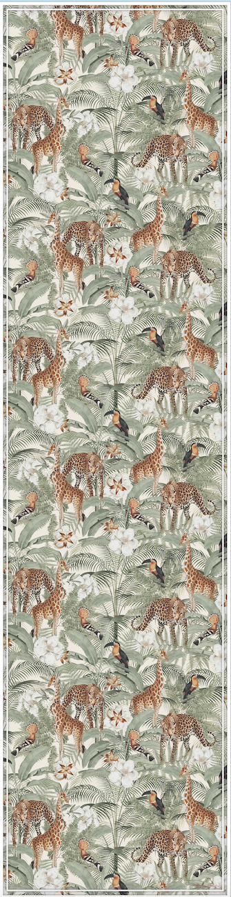 Vinyl Table Runner - 400mm x 1550mm - African Safari - Natural