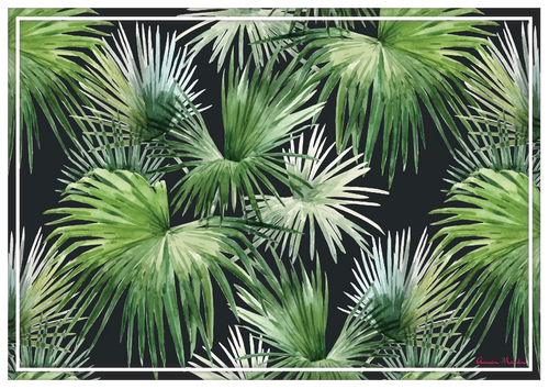 Vinyl Placemats - Set of 4 - Midnight Palm