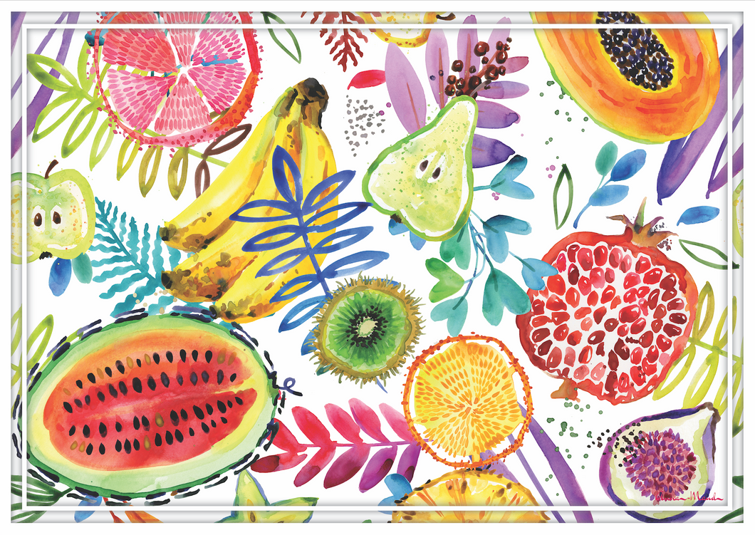 Vinyl Placemats - Set of 4 - Tropical Fruit