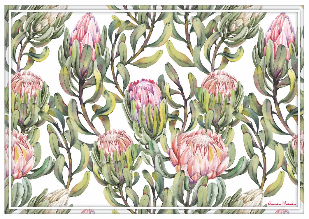 Vinyl Placemats - Set of 4 - Protea