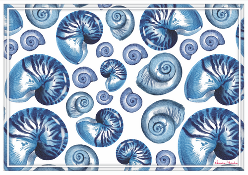 Vinyl Placemats - Set of 4 - Indigo - Nautilus