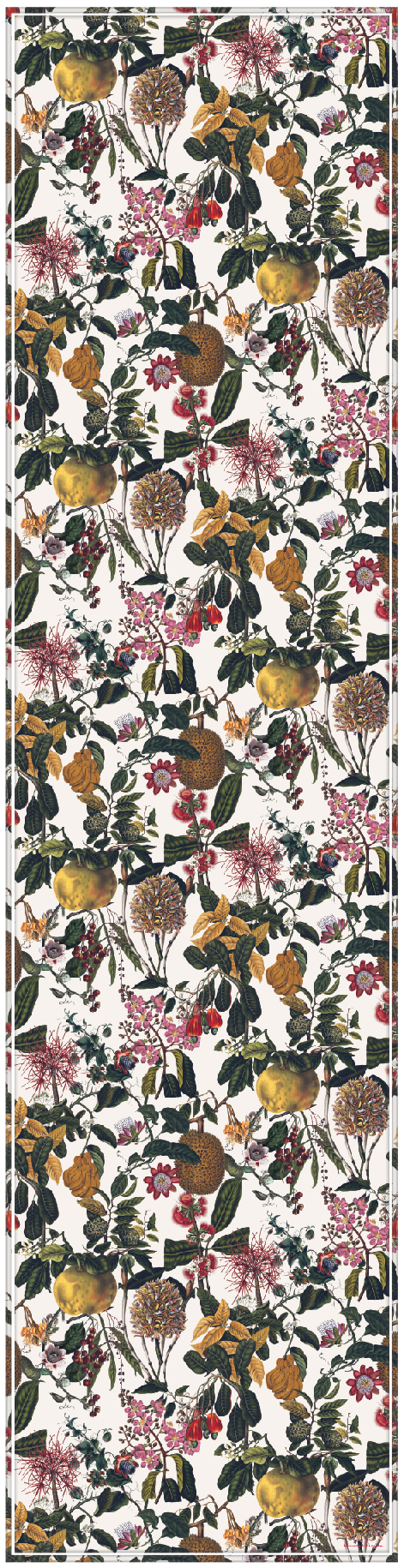 Vinyl Table Runner - 400mm x 1550mm - Exotica - White