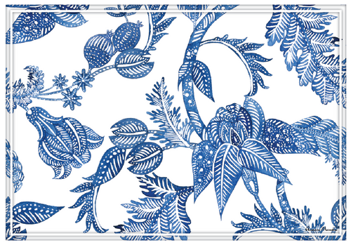 Vinyl Placemats - Set of 4 - Royal Batik - White