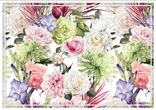 Vinyl Placemats - Set of 4 - Country Garden 1