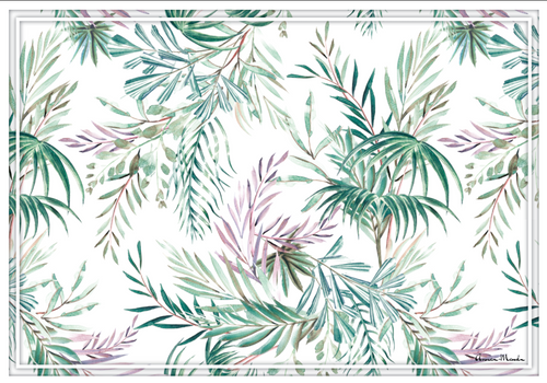 Vinyl Placemats - Set of 4 - Palm Springs - White