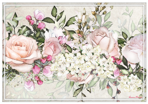 Vinyl Placemats - Set of 4 - Antique Rose